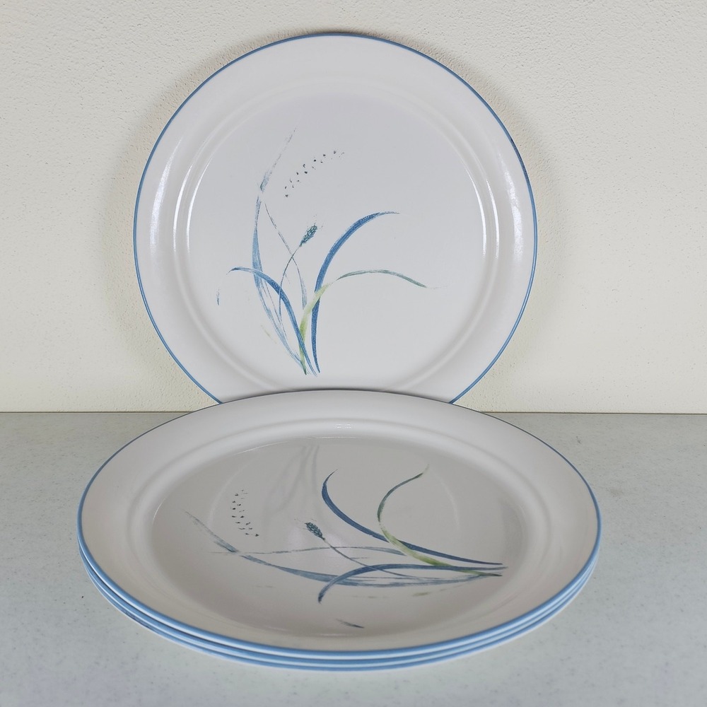 Coastal Breeze Corelle Dinner Plates Blue Rim 10.25" Set of‎ 4